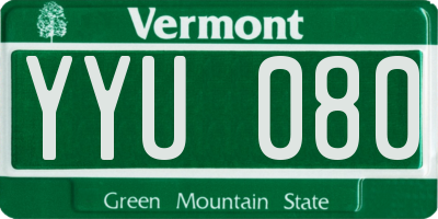 VT license plate YYU080