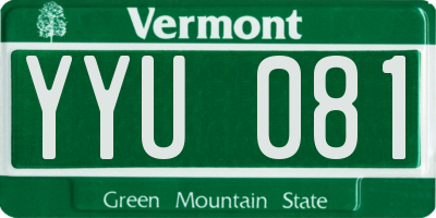VT license plate YYU081
