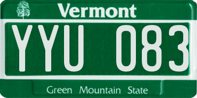 VT license plate YYU083