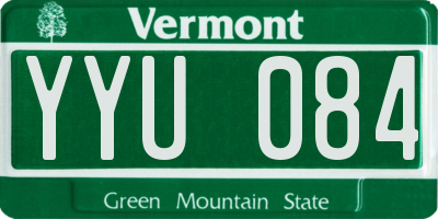 VT license plate YYU084