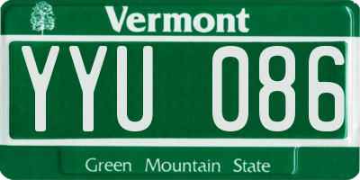 VT license plate YYU086