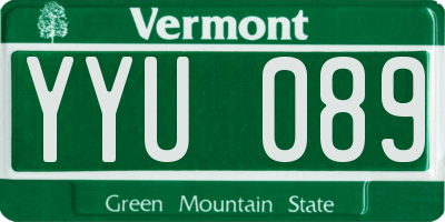 VT license plate YYU089