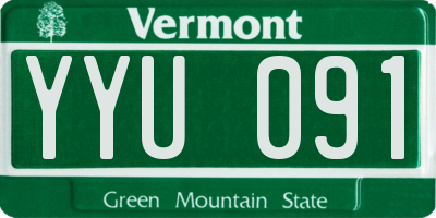 VT license plate YYU091