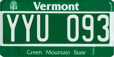 VT license plate YYU093