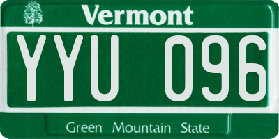 VT license plate YYU096