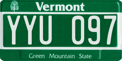 VT license plate YYU097
