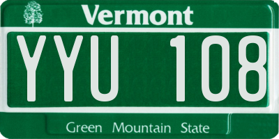VT license plate YYU108