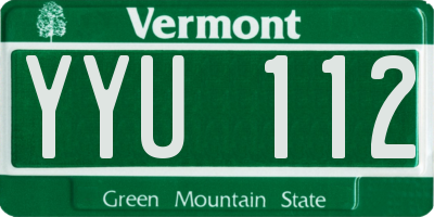 VT license plate YYU112
