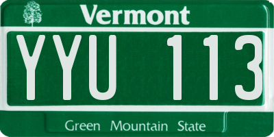 VT license plate YYU113