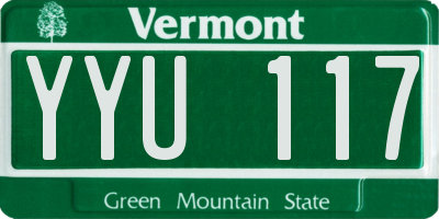 VT license plate YYU117