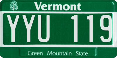 VT license plate YYU119
