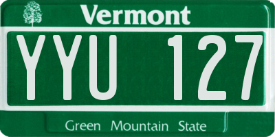 VT license plate YYU127