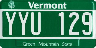 VT license plate YYU129