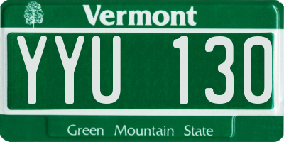 VT license plate YYU130