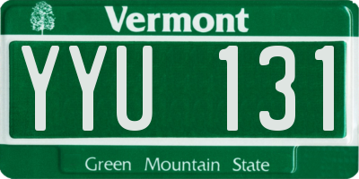 VT license plate YYU131
