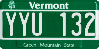 VT license plate YYU132
