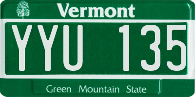 VT license plate YYU135