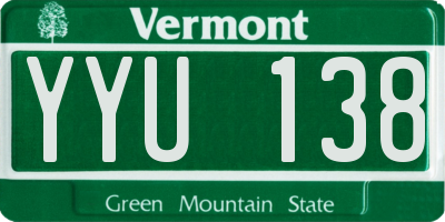 VT license plate YYU138