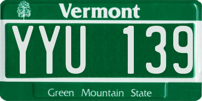 VT license plate YYU139