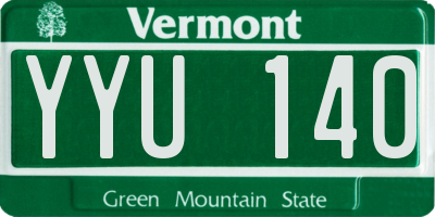 VT license plate YYU140