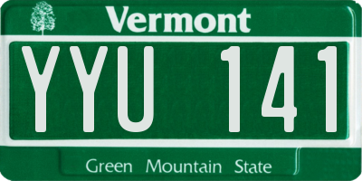 VT license plate YYU141