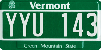 VT license plate YYU143