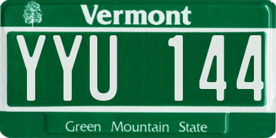 VT license plate YYU144