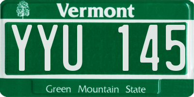 VT license plate YYU145