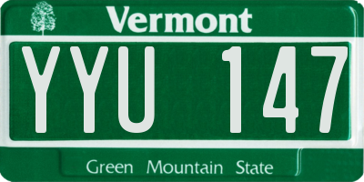 VT license plate YYU147