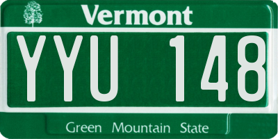 VT license plate YYU148