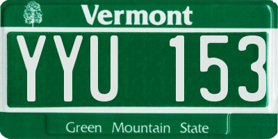 VT license plate YYU153