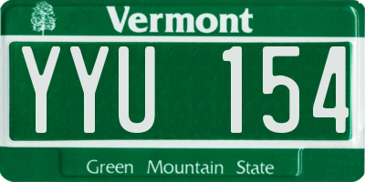 VT license plate YYU154