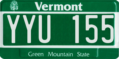 VT license plate YYU155