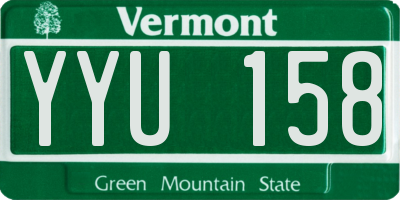 VT license plate YYU158