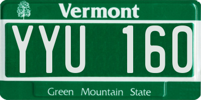 VT license plate YYU160