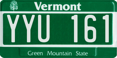 VT license plate YYU161