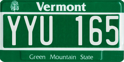 VT license plate YYU165