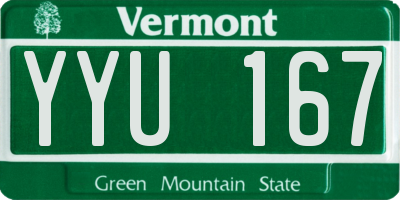 VT license plate YYU167