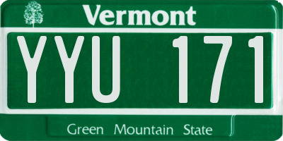 VT license plate YYU171
