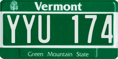 VT license plate YYU174