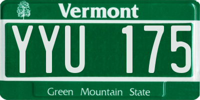 VT license plate YYU175