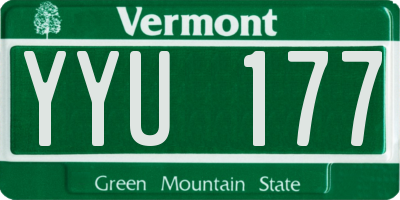 VT license plate YYU177
