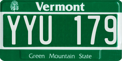 VT license plate YYU179