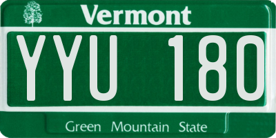 VT license plate YYU180