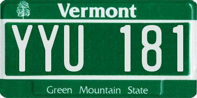 VT license plate YYU181