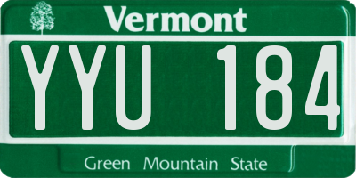 VT license plate YYU184