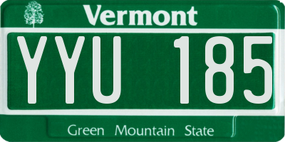 VT license plate YYU185