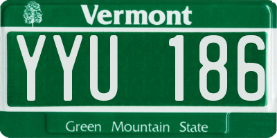 VT license plate YYU186