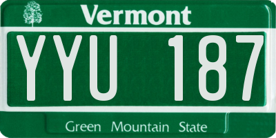 VT license plate YYU187