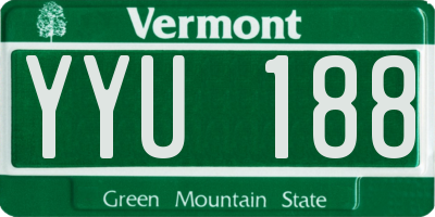 VT license plate YYU188